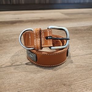 Leather belt with silver details